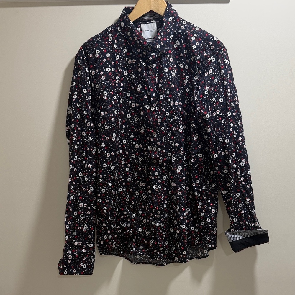 Denim & Flower XL Ricky Singh Floral Long Sleeve Button-Up Shirt